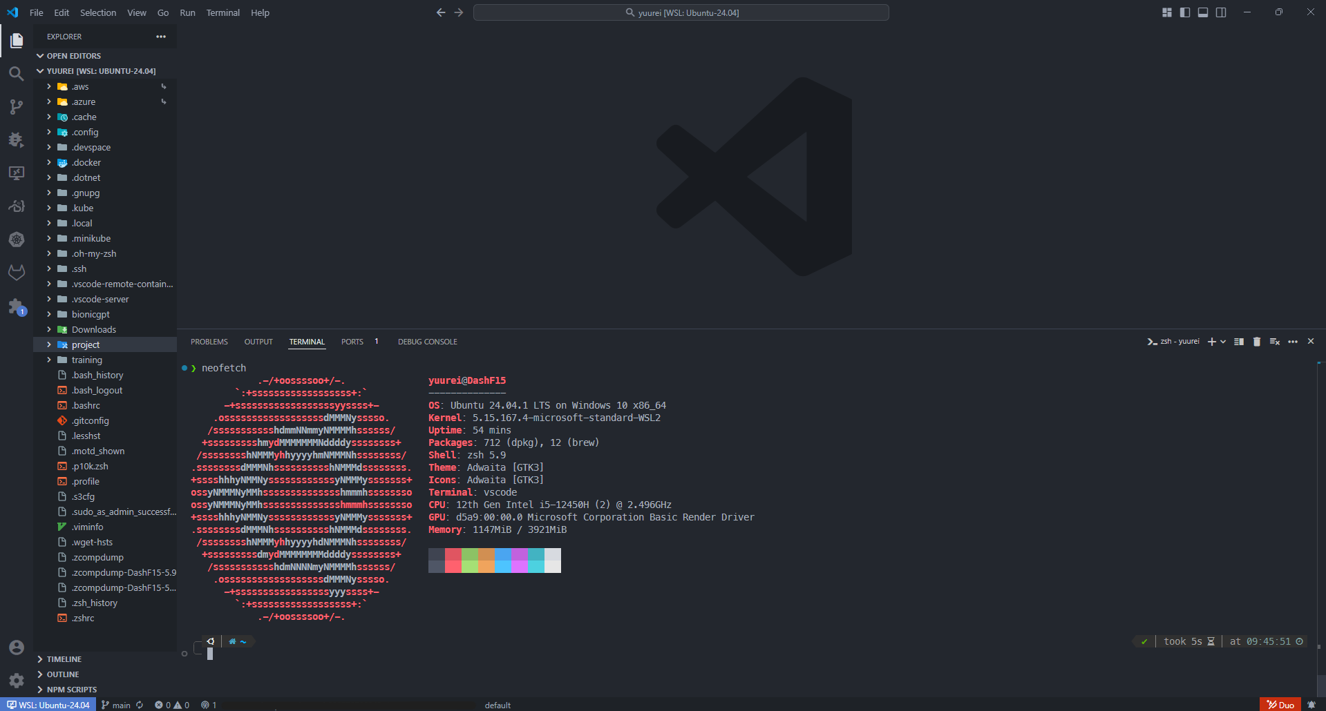 VScode Connected To WSL